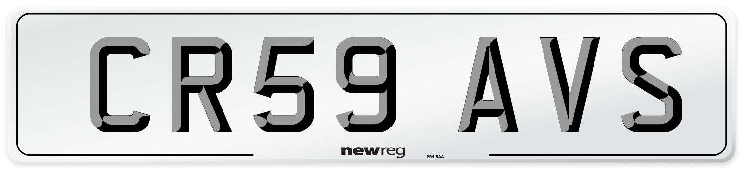 CR59 AVS Number Plate from New Reg